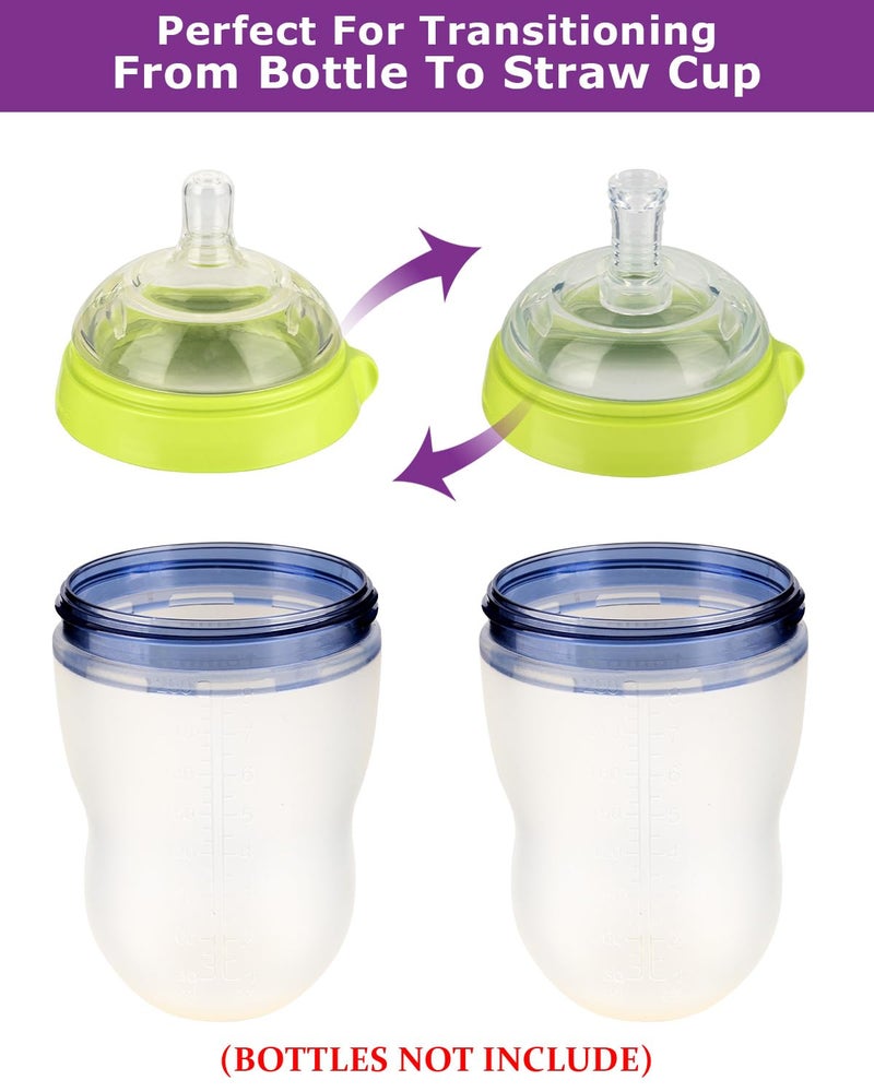 joyfeed Sippy Straw Cup Nipples for Comotomo Baby Bottles,Food Grade Silicone Straw Top，Variable Flow Soft Nipple，6m+,4-Count - Image 2
